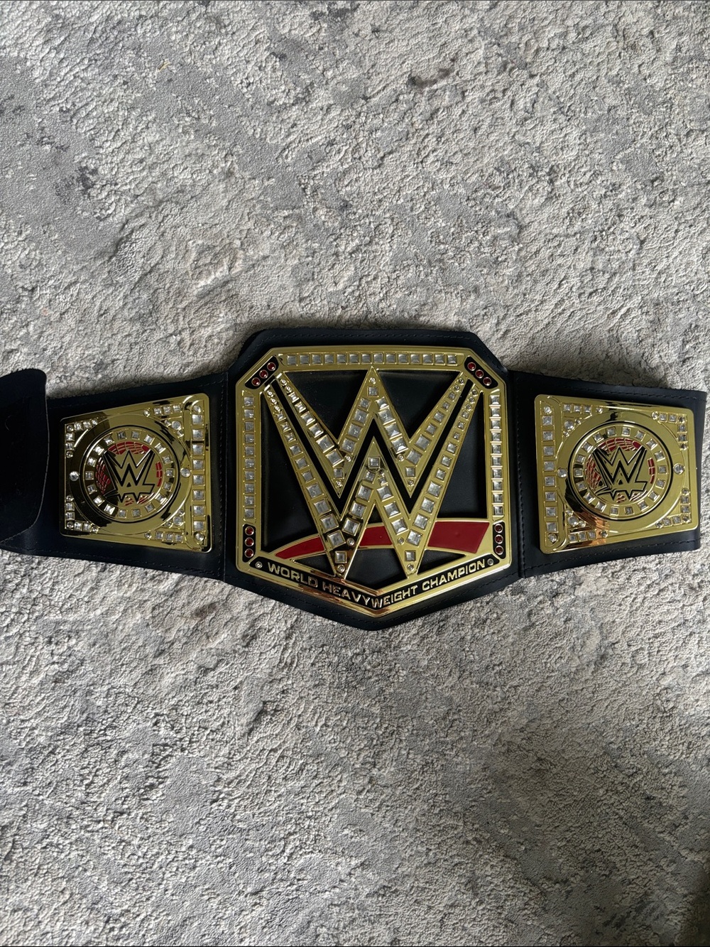 WWE Women's Replica Championship Belt in Black and Gold with Red Accents